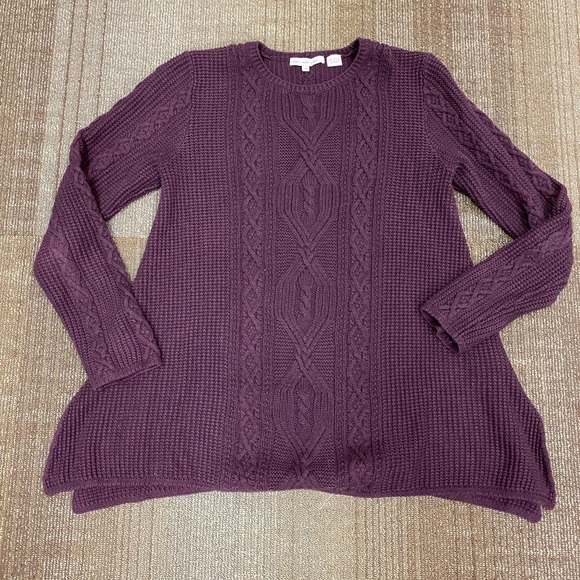 Eight Eight Cotton Knit Plum Tunic Top sz M - Picture 4 of 5